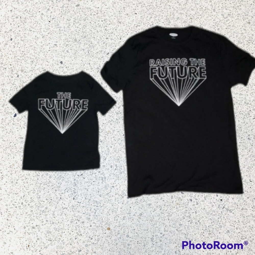 Old Navy Raising The Future Tshirt Black Womens Size S Kids Size 3T Mommy and me